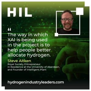 The way in which XAI is being used in the project is to help people better allocate hydrogen. Steve Aitken, Royal Society Entrepreneur in Residence at the University of Aberdeen, and Founder of Intelligent Plant.